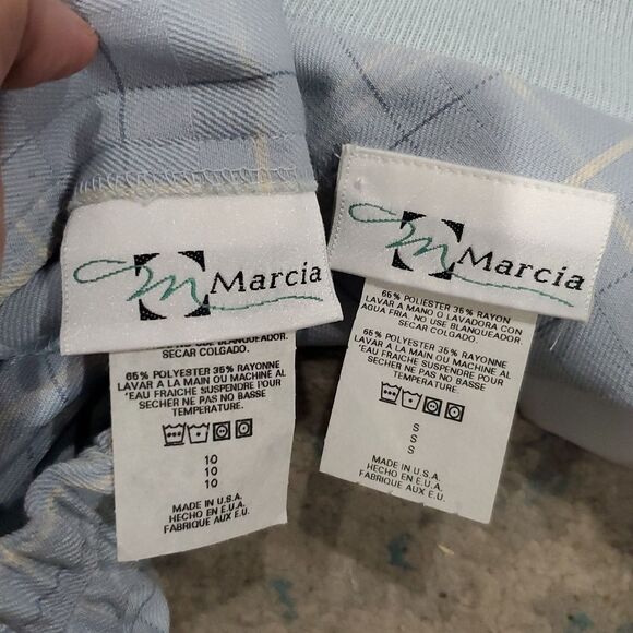 2 Piece Vintage Golf Outfit - Blue & Cream Jacket & Shorts - Picture 15 of 16